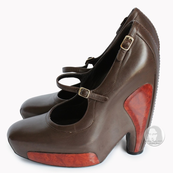 Balenciaga Platforms Nicolas Ghesquière Mary Jane Leather Heels F/W 2006 Sz 38 - Picture 5 of 10